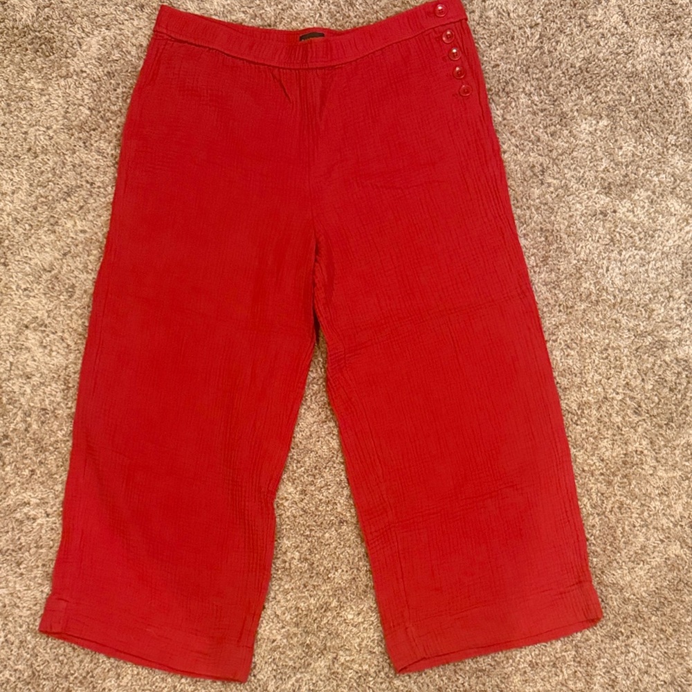 NWOT Talbots Ladies Wide-Leg Bright Red Casual Pants